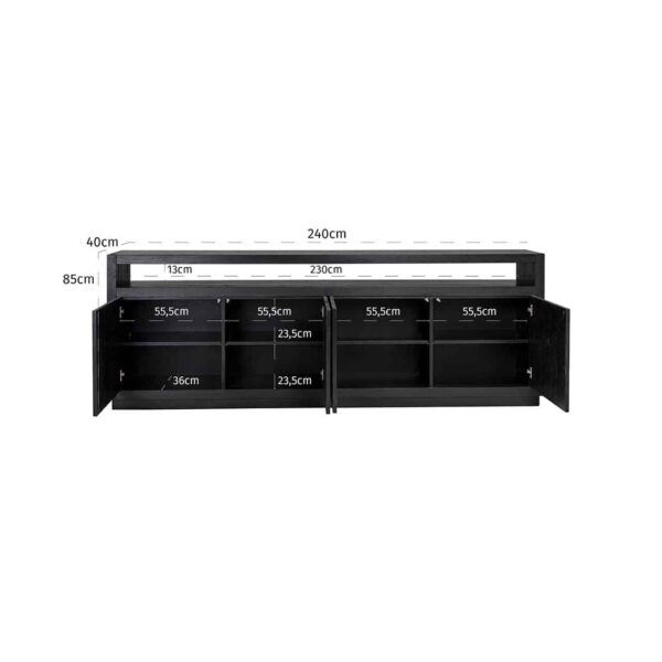 Dressoir Oakura 4-deuren (Black) - Afbeelding 4