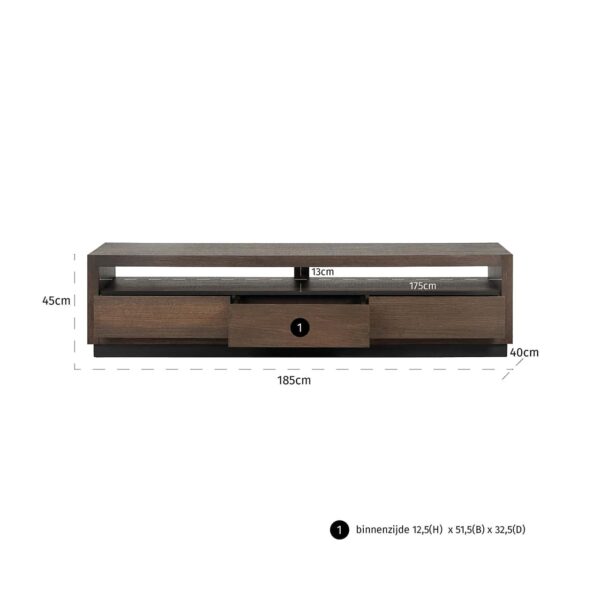 TV dressoir Oakura 3-laden (Brown) - Afbeelding 6