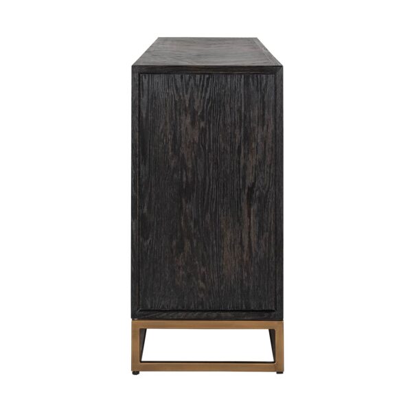 Dressoir Blackbone brass 4-deuren + open vak (Black rustic) - Afbeelding 2