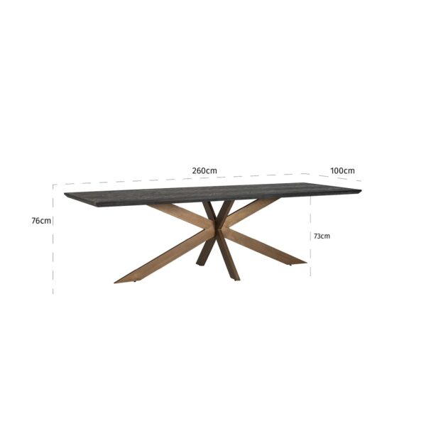 Eettafel Blackbone brass 260 (Black rustic) - Afbeelding 5