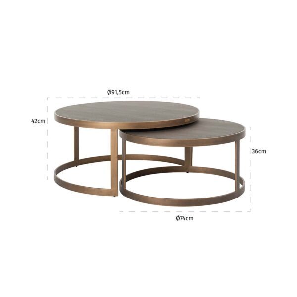 Salontafel Bloomville set van 2 (Gold) - Afbeelding 2