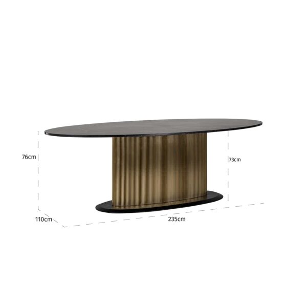 Eettafel Ironville ovaal 235 (Black/gold) - Afbeelding 4