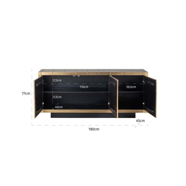 Dressoir Collada 3-deuren (Brushed Gold) - Afbeelding 4