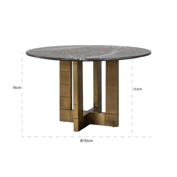 Eettafel Collada 130Ø (Black/gold) - Afbeelding 4