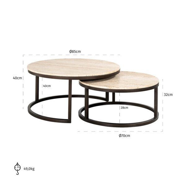 Salontafel Avalon set van 2 (Bronze) - Afbeelding 4