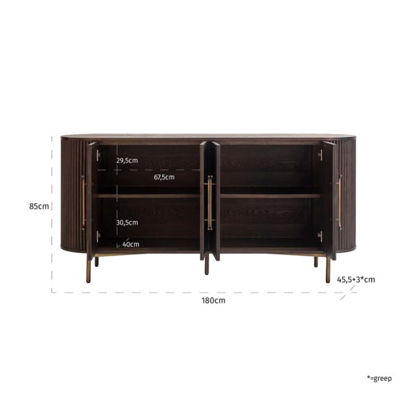 Dressoir luxor 4-deurs (Brown) - Afbeelding 4