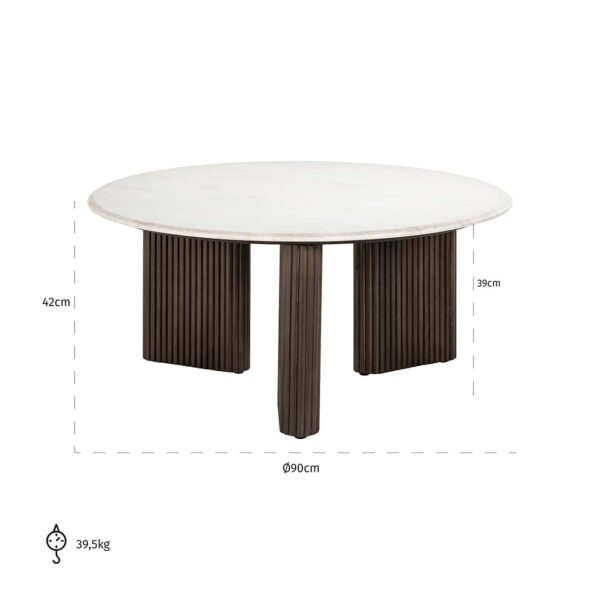 Salontafel Mayfield 90Ø (White) - Afbeelding 3