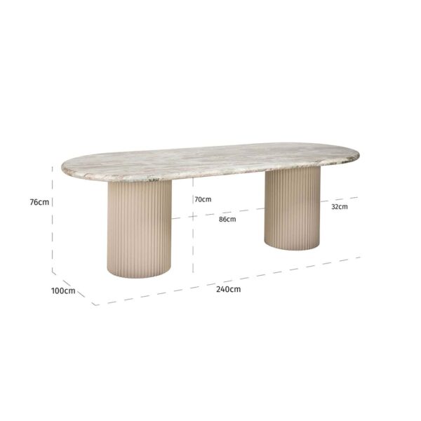 Eettafel Coronel (Beige) - Afbeelding 4