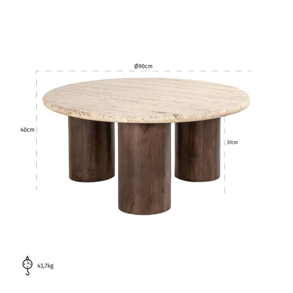 Salontafel Douglas 90Ø (Brown) - Afbeelding 3