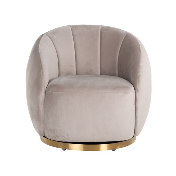 Draaifauteuil Jago khaki velvet / brushed gold (Quartz Khaki 903) - Afbeelding 4