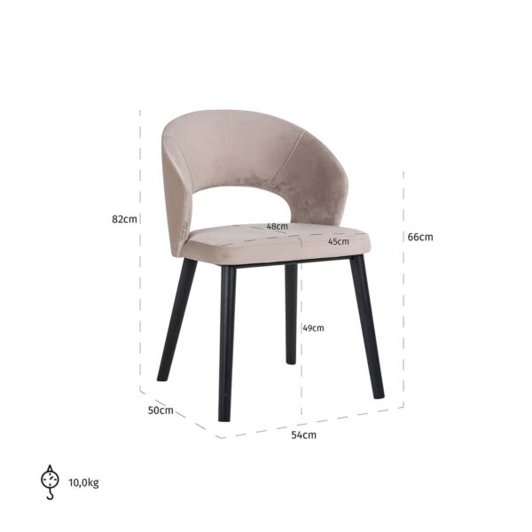Stoel Savoy khaki velvet (Quartz Khaki 903) - Afbeelding 5