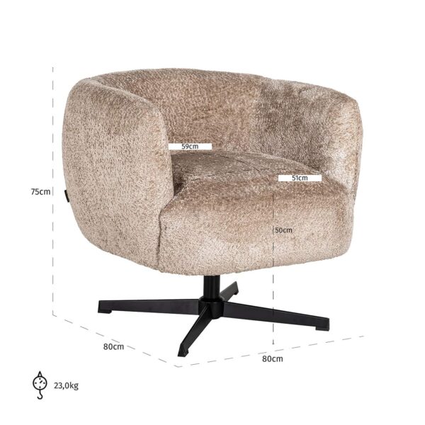 Draaifauteuil Estelle Sheep Nature (Sheep 01 nature) - Afbeelding 5