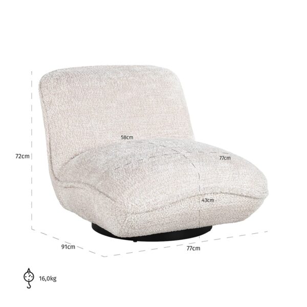 Fauteuil Ophelia lovely cream (Be Lovely 11 Cream) - Afbeelding 5