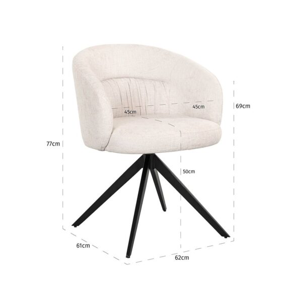 Draaifauteuil Olivia ecru miami (Miami 102 Ecru) - Afbeelding 6