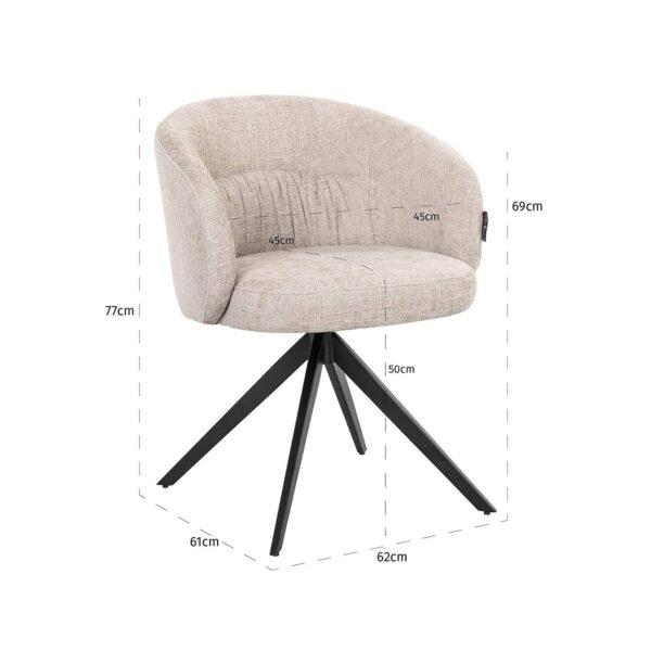 Draaifauteuil Olivia natural miami (Miami 01 Natural) - Afbeelding 8