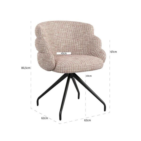 Draaifauteuil Kayla trendy rose (Be trendy 1673 rose) - Afbeelding 8