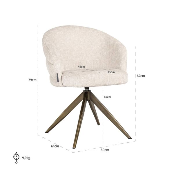 Draaifauteuil Zendaya beige chenille (Niagara 902 beige) - Afbeelding 5