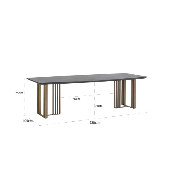 Eettafel Maverick 220 (Charcoal) - Afbeelding 4