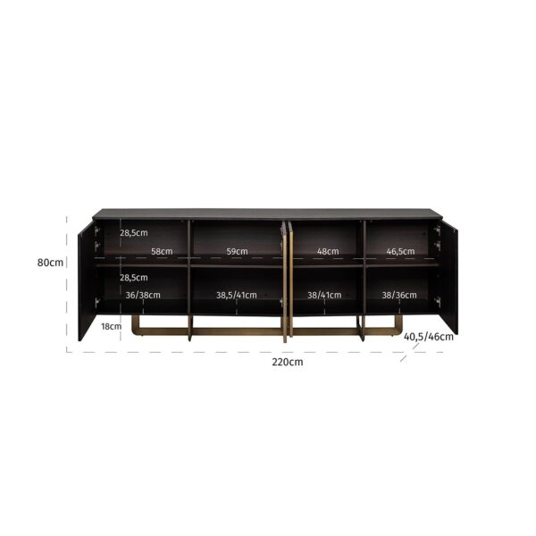 Dressoir Dax 4-deuren (Charcoal) - Afbeelding 4