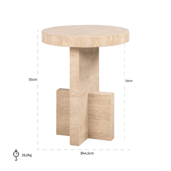 Bijzettafel Biltmore Italian Travertine (Beige) - Afbeelding 4