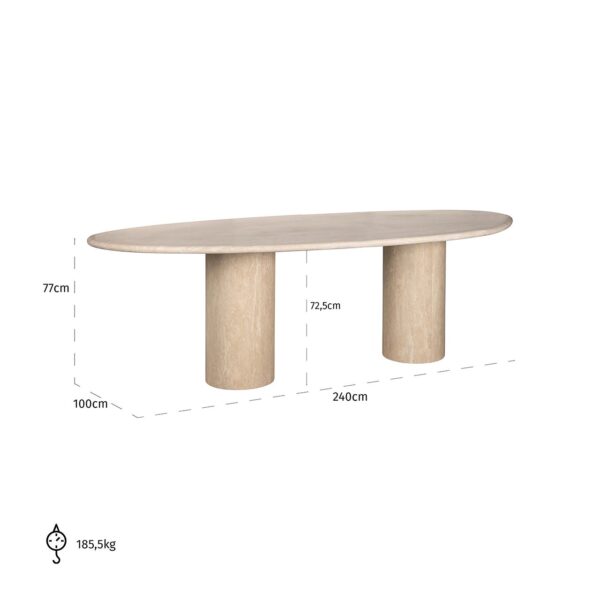 Eettafel Renaissance organisch Italian Travertine (Beige) - Afbeelding 5