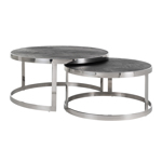 Salontafel Blackbone zilver zwart rustic (set van 2)