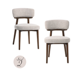 Eetkamerstoel Basker naturel fancy brandvertragend (set van 2)