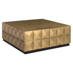 Salontafel Collada geborsteld goud incl. Glazen blad
