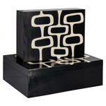 Opbergdoos Lux zwart/wit (set van 2)