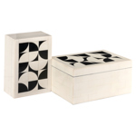 Opbergdoos Flake wit (set van 2)