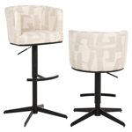 Barkruk Cheyenne beige graffic draaibaar