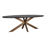 Eettafel Blackbone messing zwart rustic ovaal 260