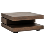 Salontafel Oakura bruin 90x90