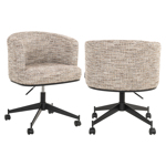 Eetkamerstoel Rochenne trendy nature draaibaar on wheels