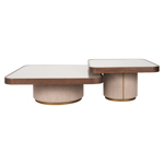 Salontafel Willox beige including glas (set van 2)