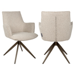 Eetkamerstoel Dakota naturel chunky draaibaar met arm