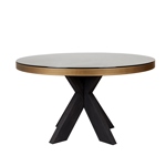 Eettafel Bloomville messing shagreen incl. Glazen blad 140Ø