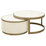 Salontafel Tivoli wit (set van 2)