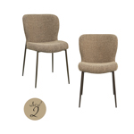 Eetkamerstoel Odarby bruin tweed brandvertragend (set van 2)