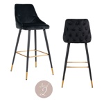 Barkruk Imani zwart fluweel (set van 2)