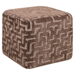 Poef en voetenbank Ciela bruin labyrinth