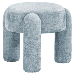 Poef en voetenbank Holly light blauw chenille