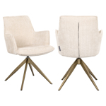 Eetkamerstoel Dakota niagara beige draaibaar met arm