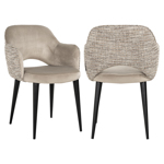 Eetkamerstoel Giovanna trendy nature / khaki fluweel brandvertragend