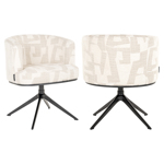 Eetkamerstoel Cheyenne beige graffic draaibaar