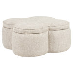 Poef en voetenbank Corbeau sand tweed