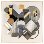Wanddecoratie 3D Block zwart/goud