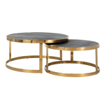 Salontafel Blackbone goud zwart rustic (set van 2)