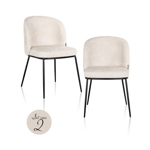 Eetkamerstoel Elvi niagara beige brandvertragend (set van 2)