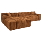 Bank Cube lovely cinnamon 3-zits + loungegedeelte links